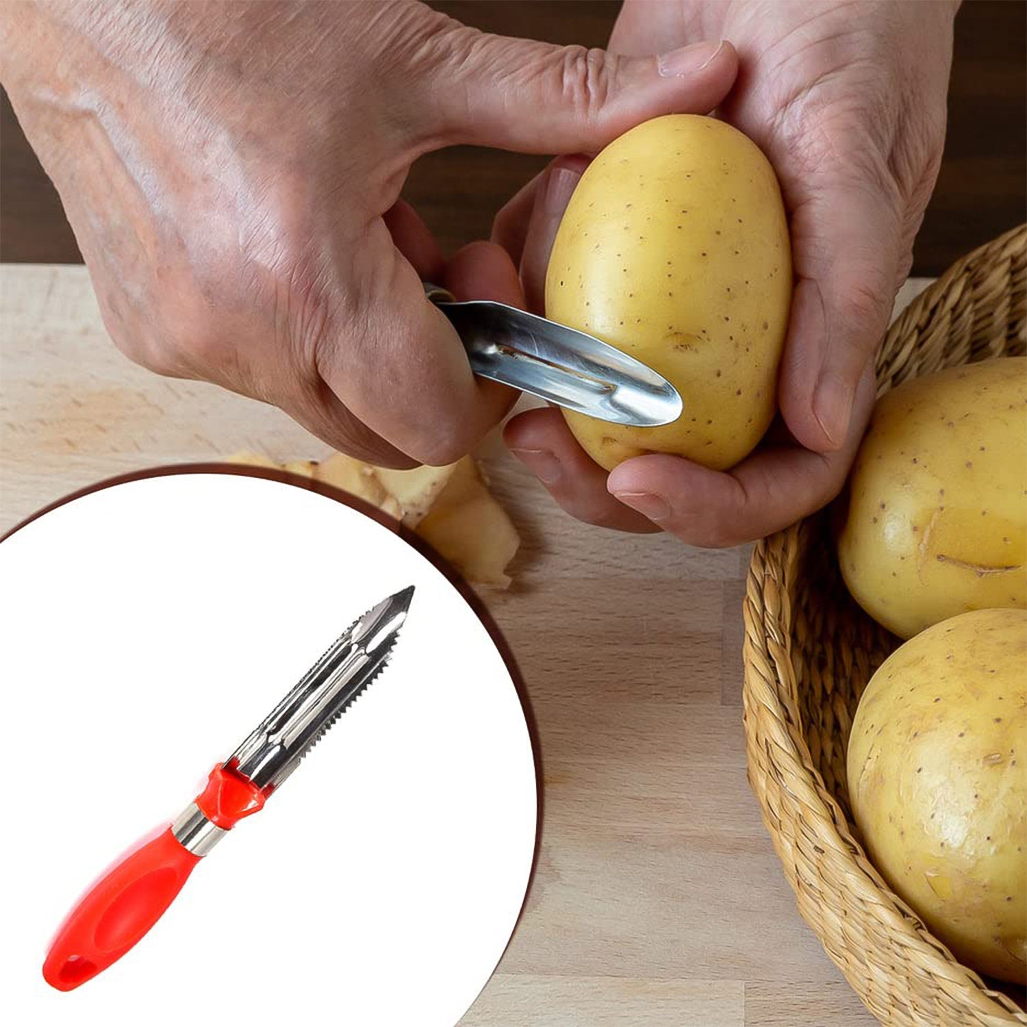 Multipurpose 2-in-1 Stainless Steel Knife  Peeler (1 Pc) Multipurpose 2-in-1 Stainless Steel Knife  Peeler (1 Pc)